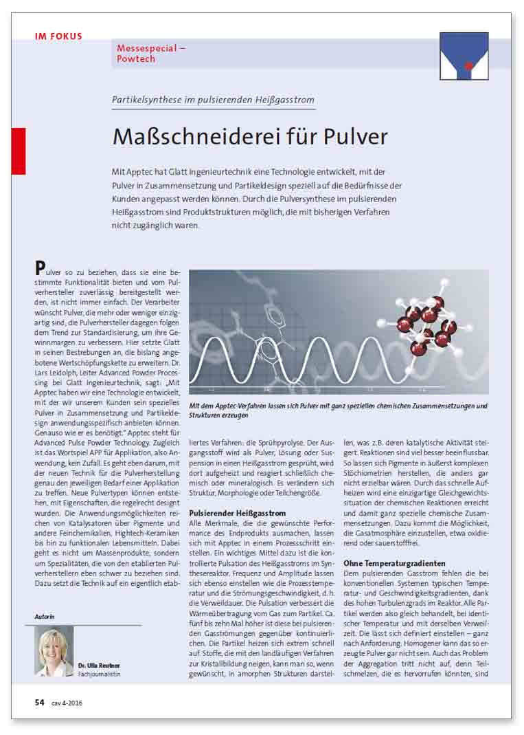 Maßschneiderei für Pulver – Partikelsynthese im pulsierenden Heißgasstrom