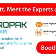Meet the Glatt Experts @ ProPack India 2019 together with Fi Food Ingredients / Hi Health Ingredients India 2019, 22-24 Oktober in Mumbai