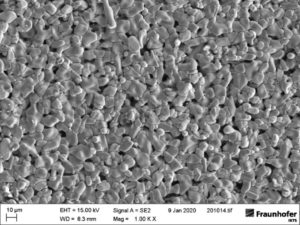 New battery materials with Glatt powder synthesis: Sintered LLZO membrane