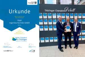 Glatt Ingenieurtechnik von Landesentwicklungsgesellschaft Thüringen (LEG) als ein „Hidden Champion“ made in Thüringen geehrt